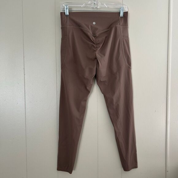 Halara Crossover High Waist 7/8 Leggings w/ Pockets – Taupe Brown – Size L - Picture 4 of 11